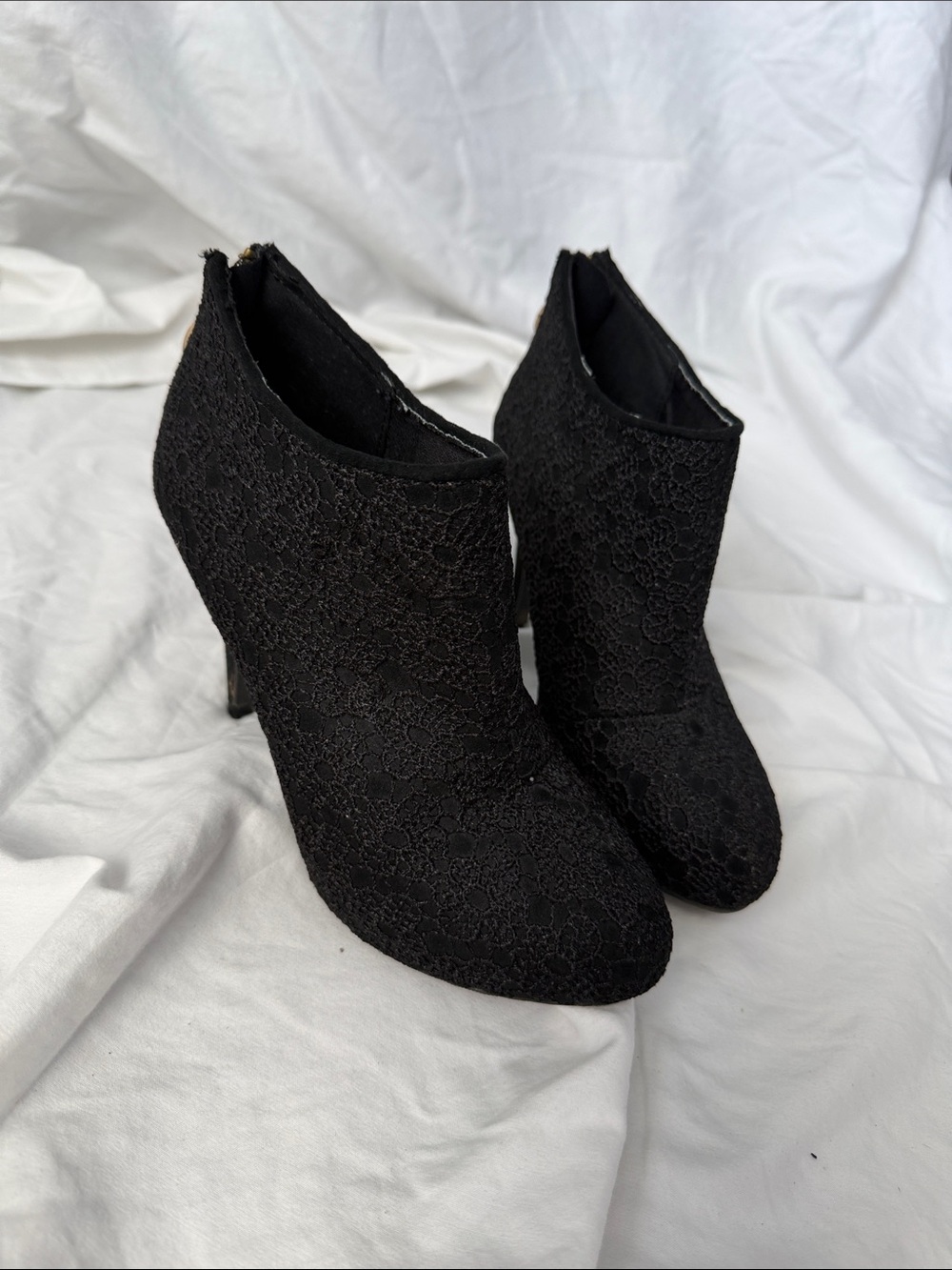 Maurices Black Lace Ankle Booties